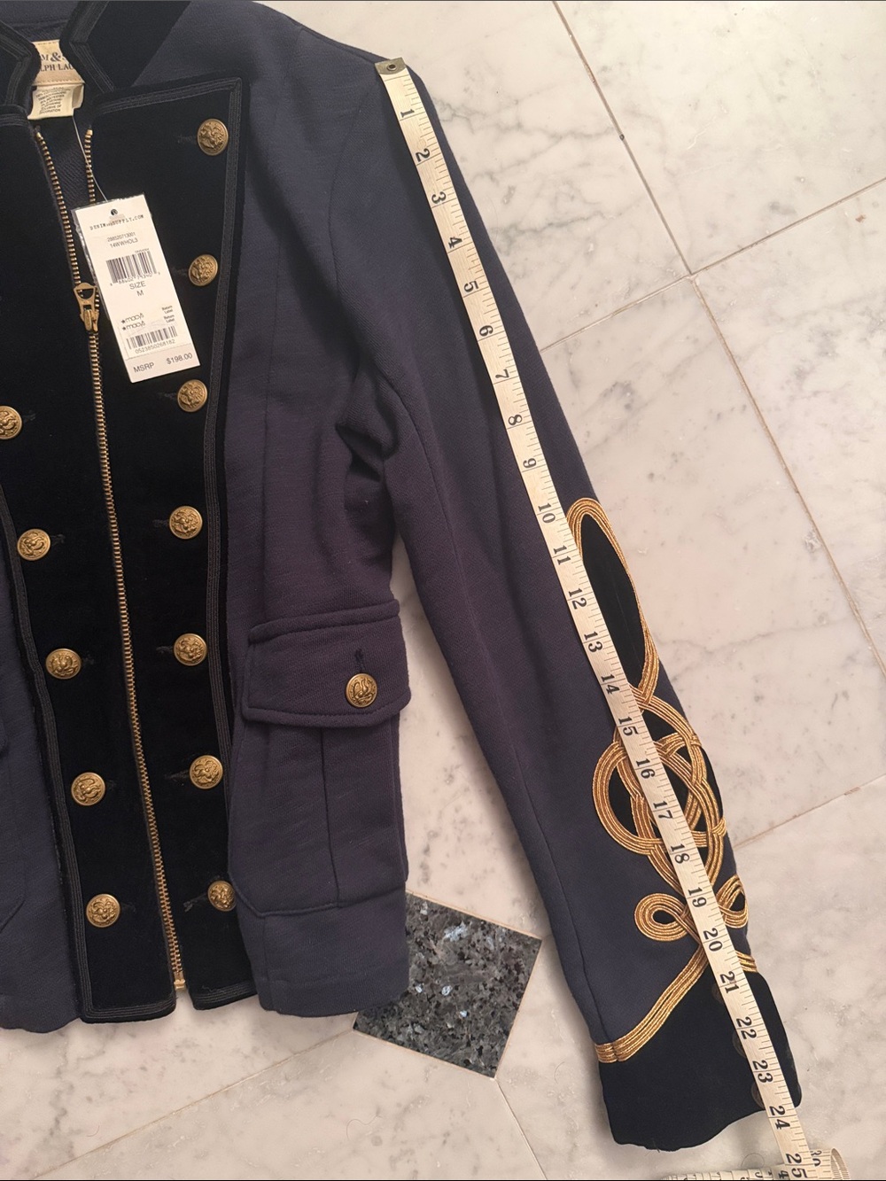 Ralph Lauren Military Band Jacket w/ Black Velvet Trim & Gold Embroidery - Picture 7 of 10